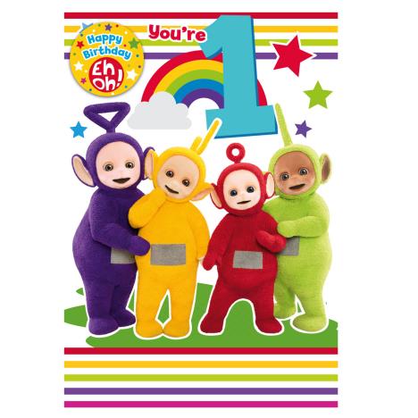 1st Birthday Teletubbies Card with Badge £2.10